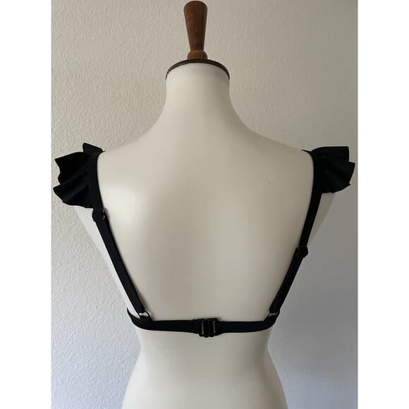 Wolf & Whistle Swim Sz 4D/DD Bikini Top Triangle Ruffled Mesh Swimwear - Picture 5 of 9